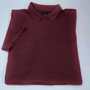 HAGGAR Mens Golf Polo Shirt Size L Stretch Pullover Textured Knit Polo Top